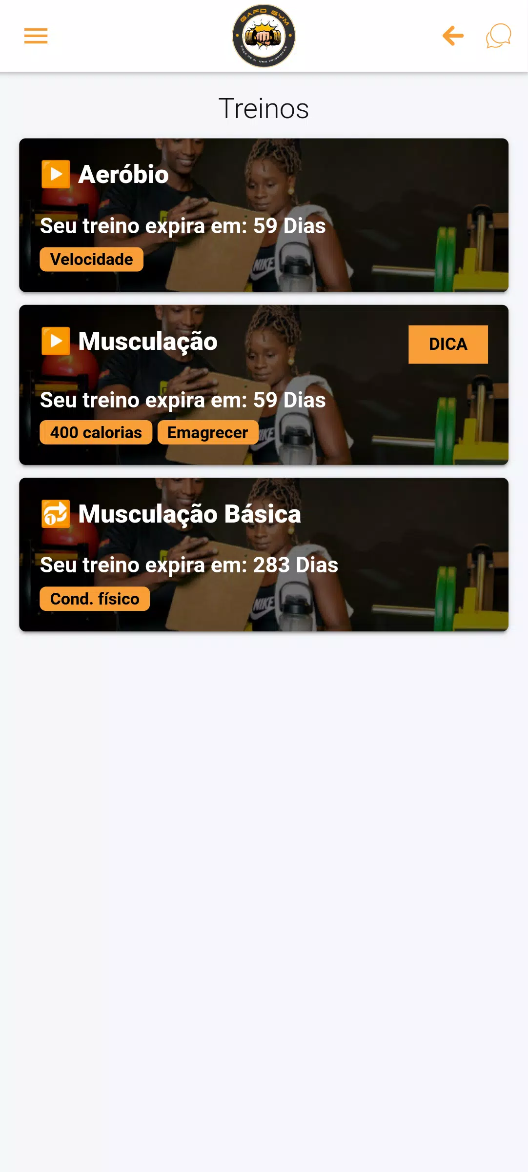 GAFD GYM Screenshots