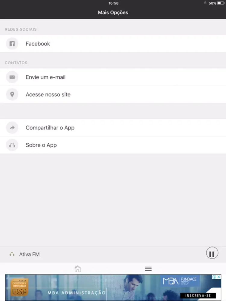 Скриншоты Rádio Ativa FM iPad 