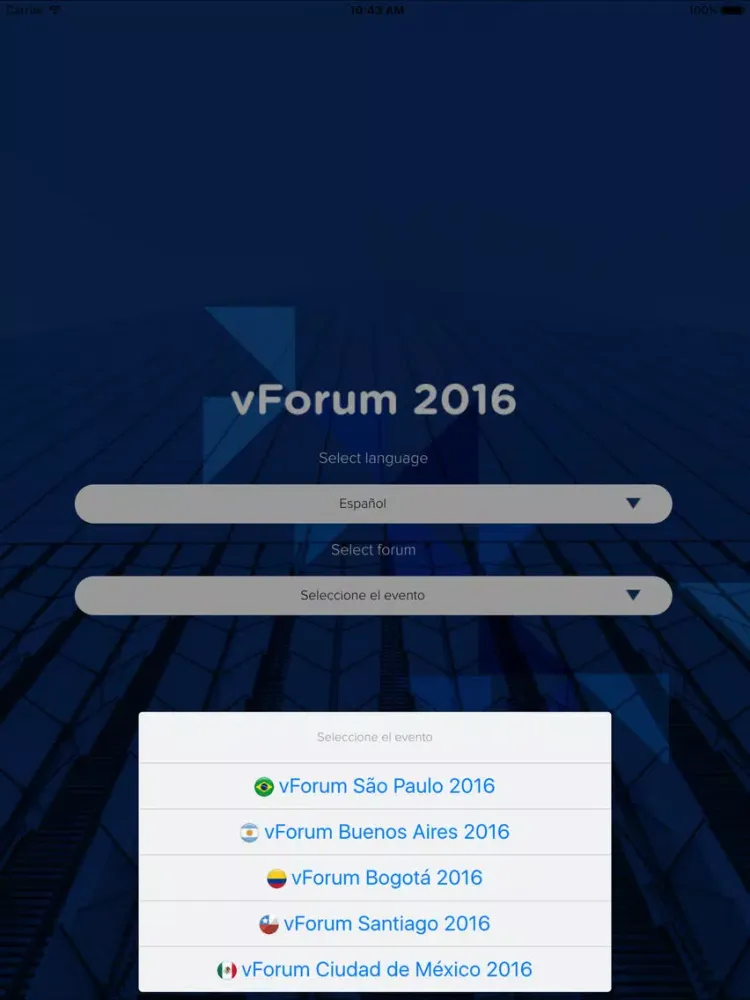 Capturas de pantalla de vForum 2016 iPad 
