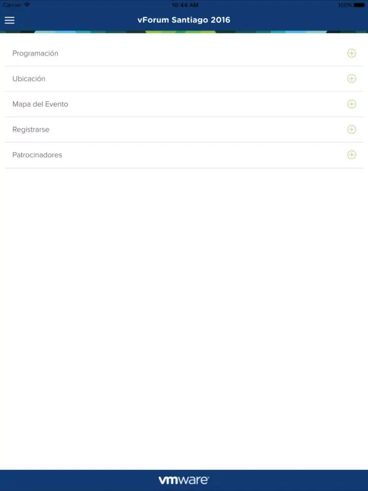 Capturas de pantalla de vForum 2016 iPad 