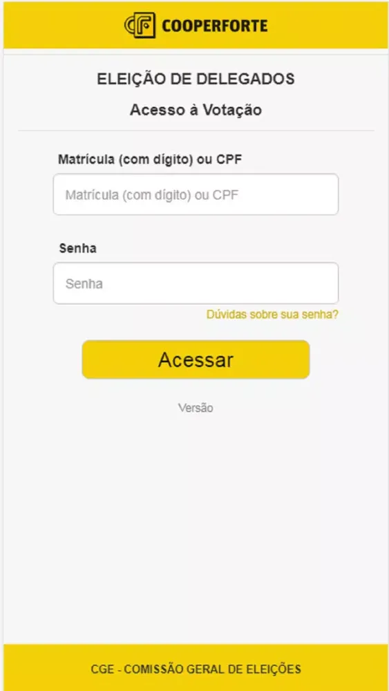 Screenshot di Eleição de Delegados