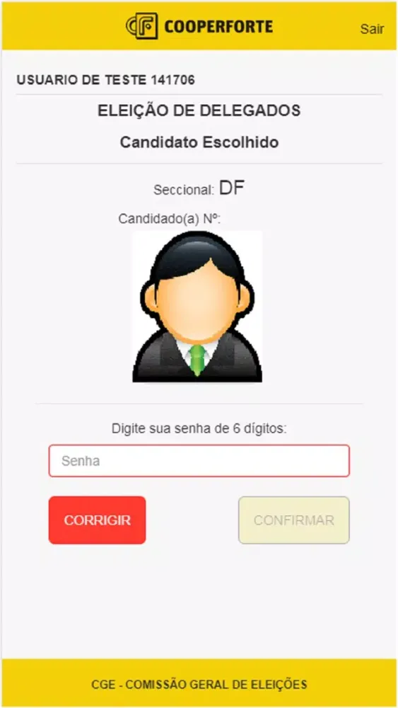 Screenshot di Eleição de Delegados