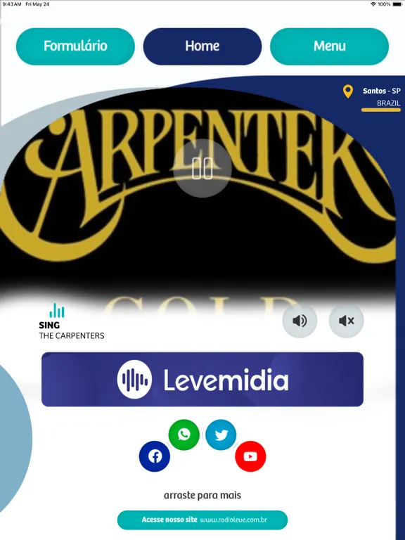 RÁDIO LEVE - SANTOS/SP iPad  Screenshots