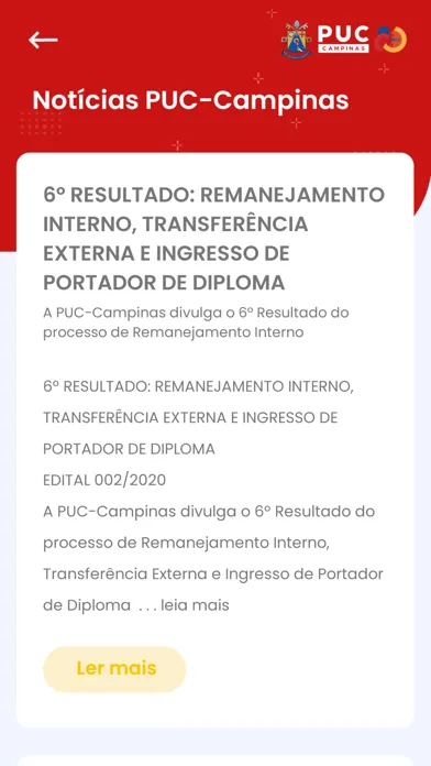 APP Aluno | PUC-Campinas سکرین شاٹس