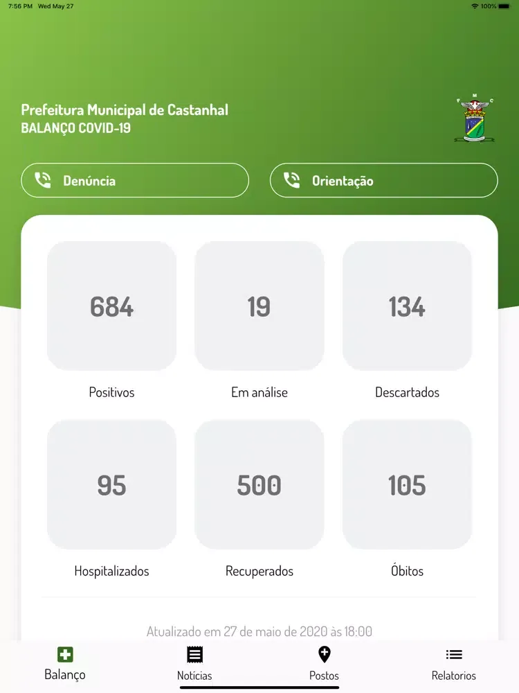 Tangkapan skrin Prefeitura de Castanhal iPad 