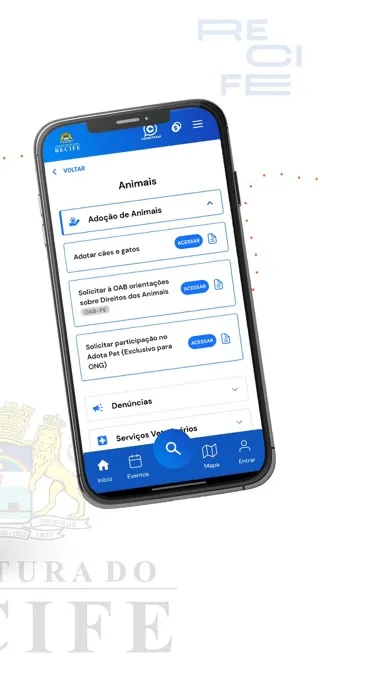 Capturas de tela do Conecta Recife App