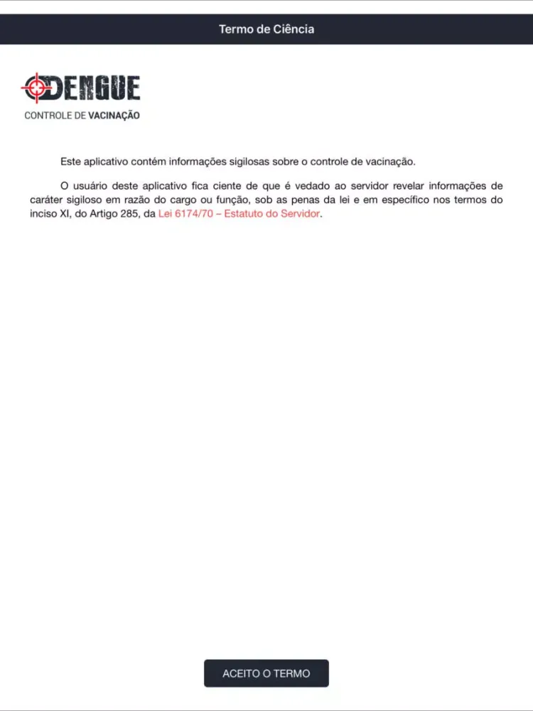 Controle Vacinação da Dengue iPad  سکرین شاٹس