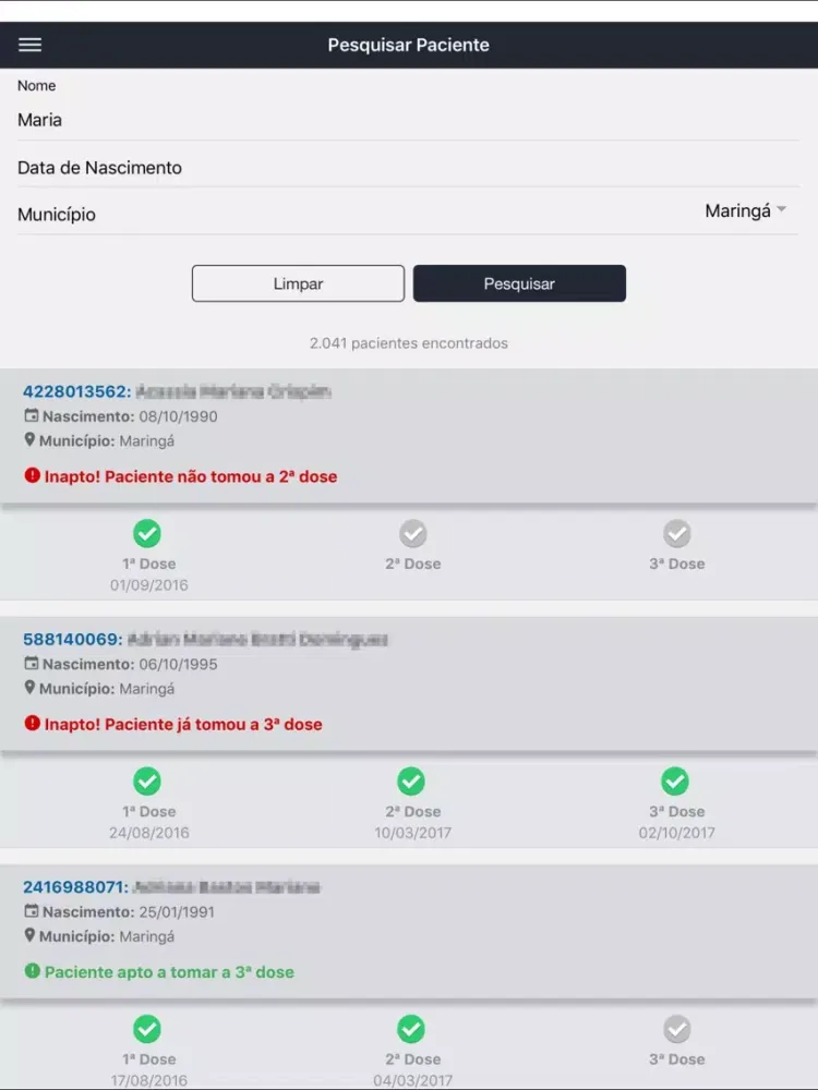 Controle Vacinação da Dengue iPad  سکرین شاٹس