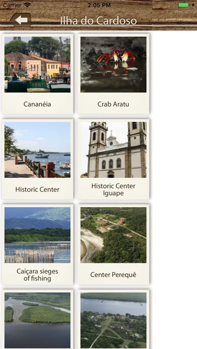 Capturas de tela do Parques-SP