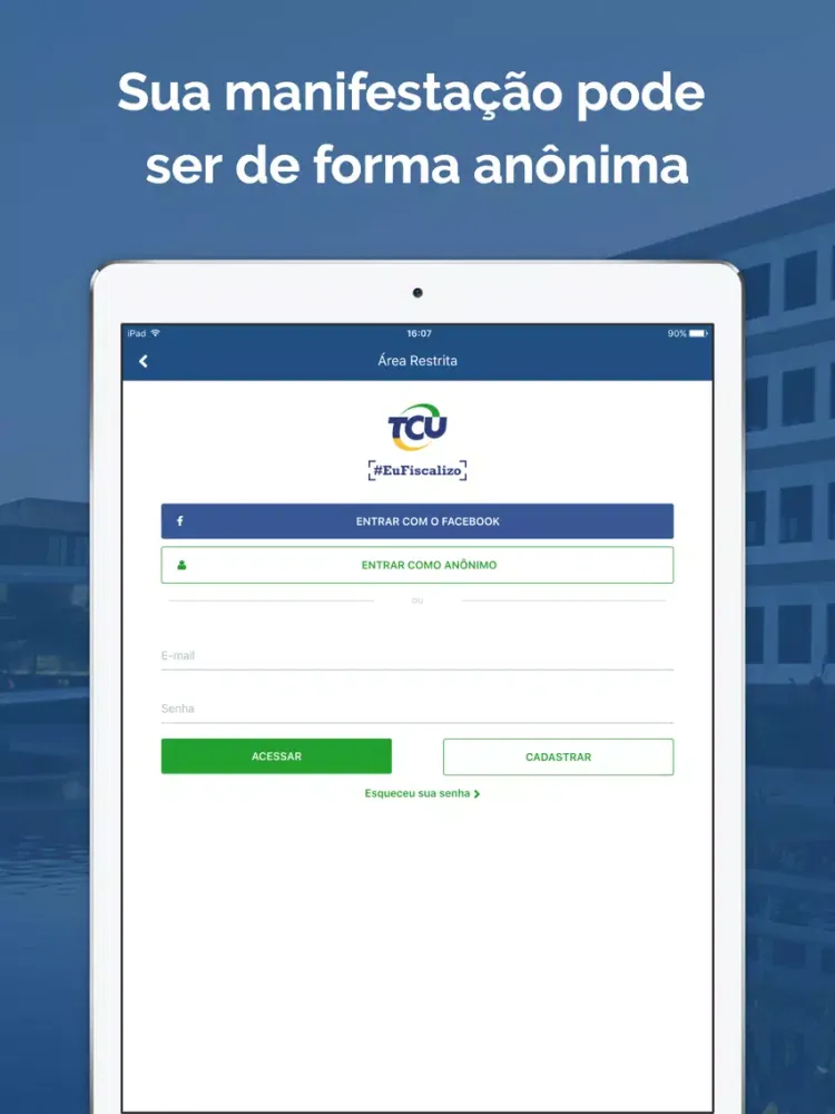 Screenshot di #EuFiscalizo iPad 