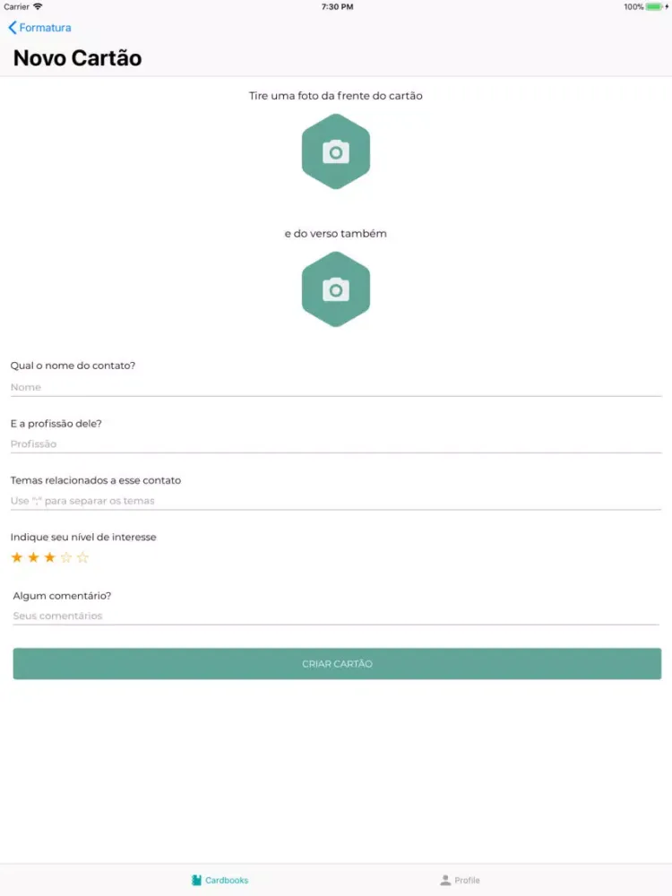 Cardbook iPad  Ekran Görüntüleri