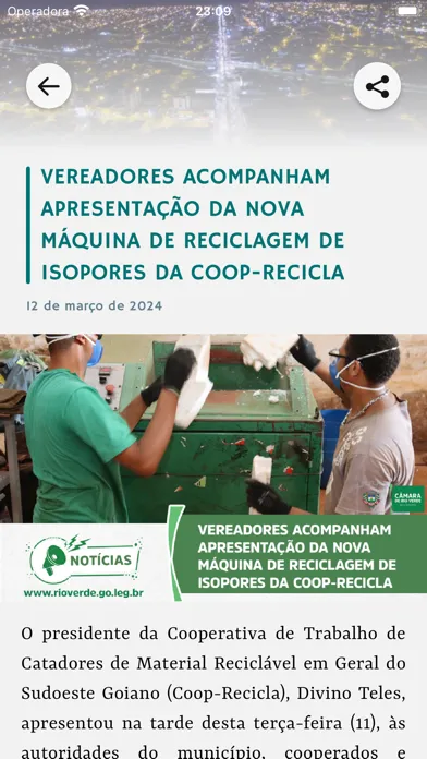 Tangkapan layar Câmara Municipal de Rio Verde
