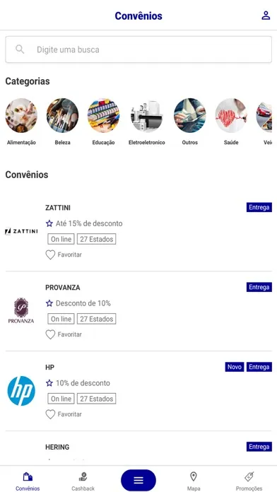 Capturas de tela do Clube AMO-DF