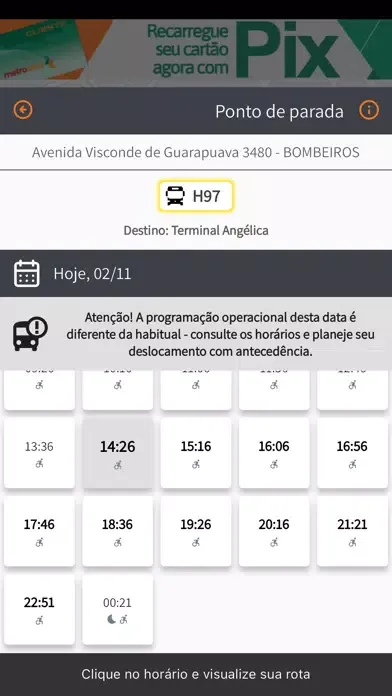 Screenshot di Cartão Metrocard