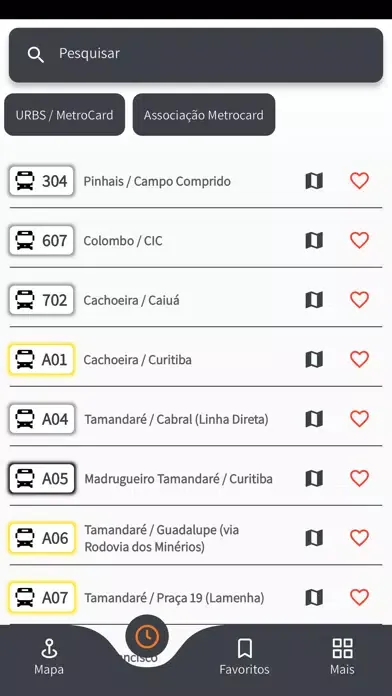 Screenshot di Cartão Metrocard
