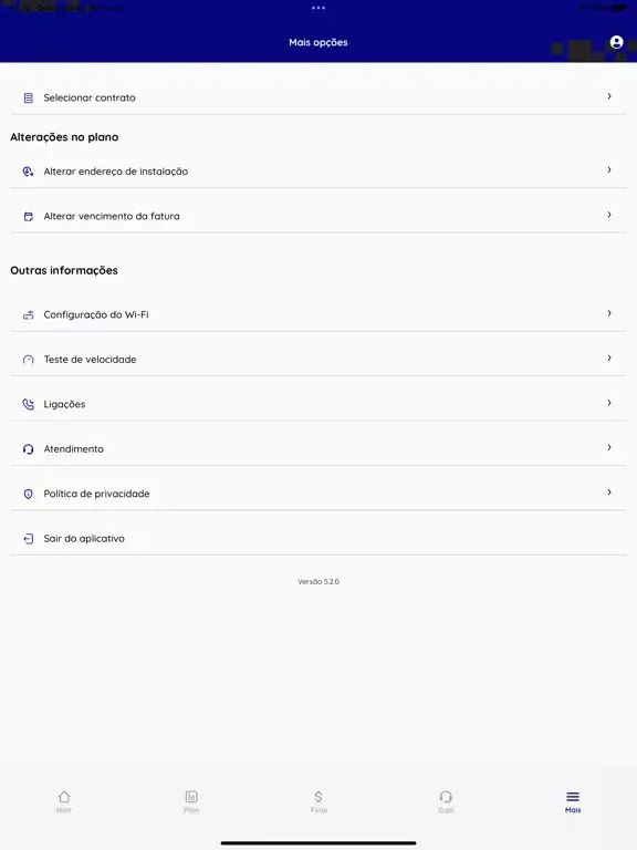 Captures d'écran de Giga mais Fibra iPad 