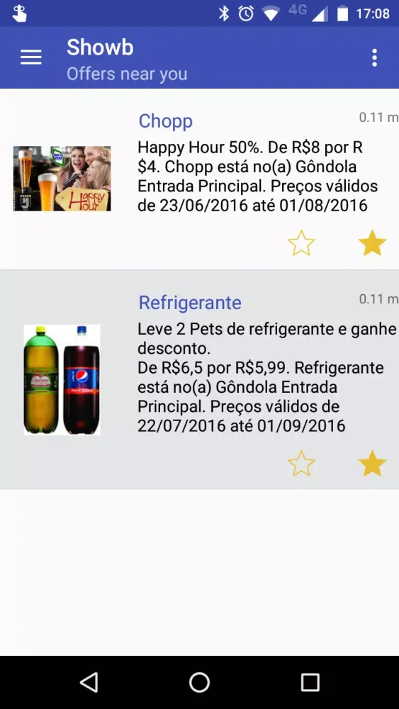 Capturas de tela do Showb