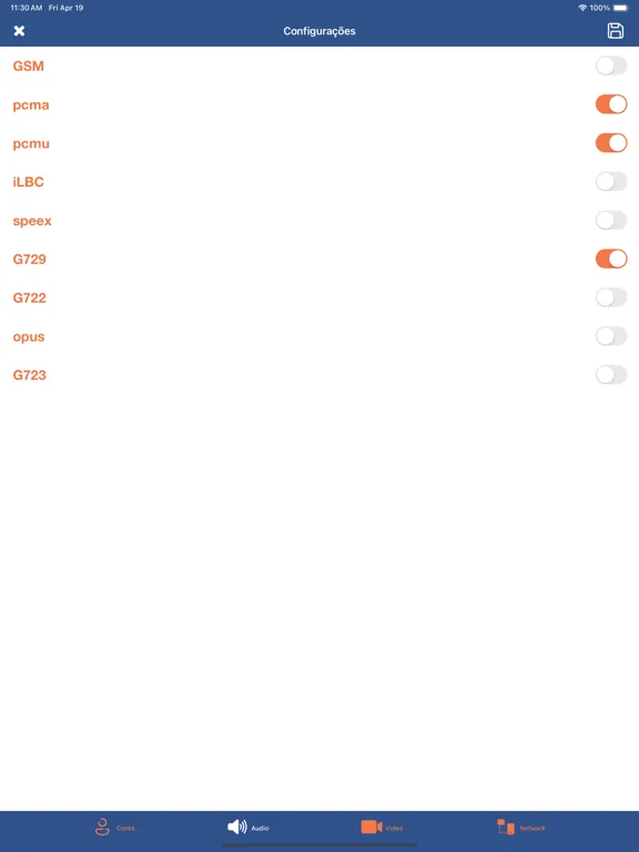 Capturas de tela do Calltec Softphone iPad 