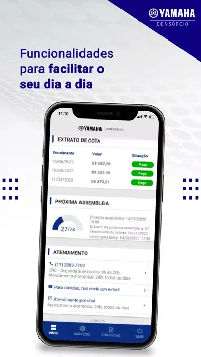 Tangkapan layar Consórcio Online - Yamaha
