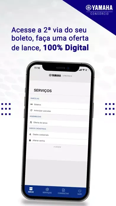 Tangkapan layar Consórcio Online - Yamaha