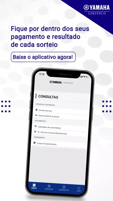 Tangkapan layar Consórcio Online - Yamaha