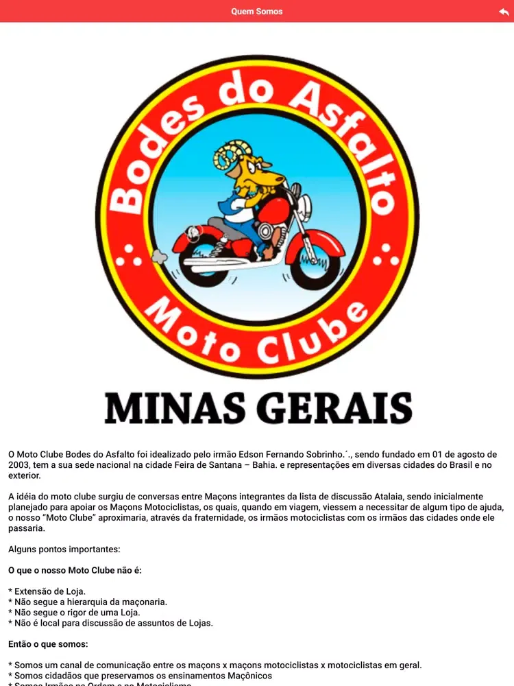 Captures d'écran de Moto Clube Bodes do Asfalto MG iPad 
