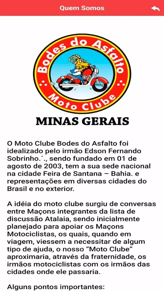 Captures d'écran de Moto Clube Bodes do Asfalto MG