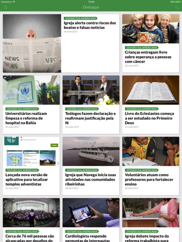 Capturas de tela do Noticias Adventistas iPad 