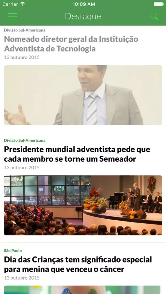 Capturas de tela do Noticias Adventistas