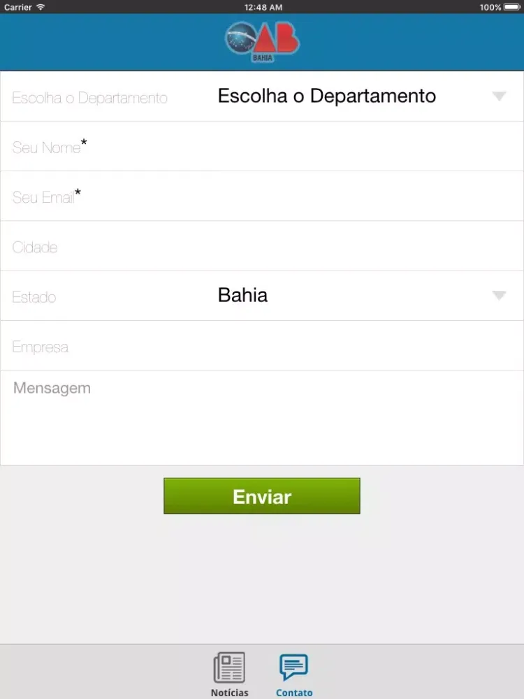 Notícias da OAB Bahia iPad 應用截圖