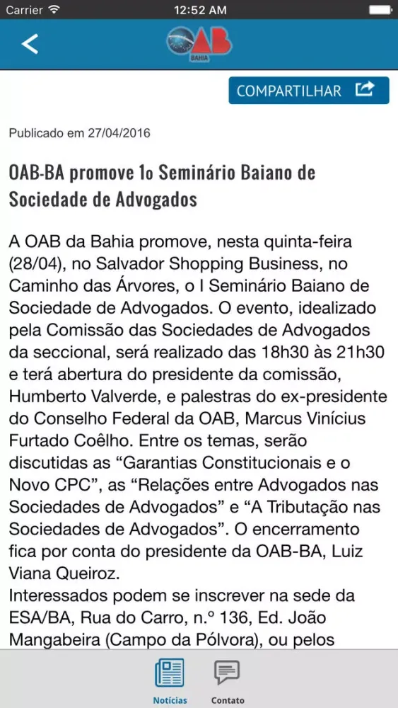 Notícias da OAB Bahia應用截圖