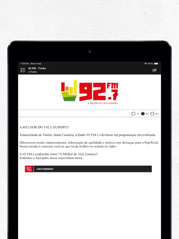 92 FM - Timbó iPad  سکرین شاٹس