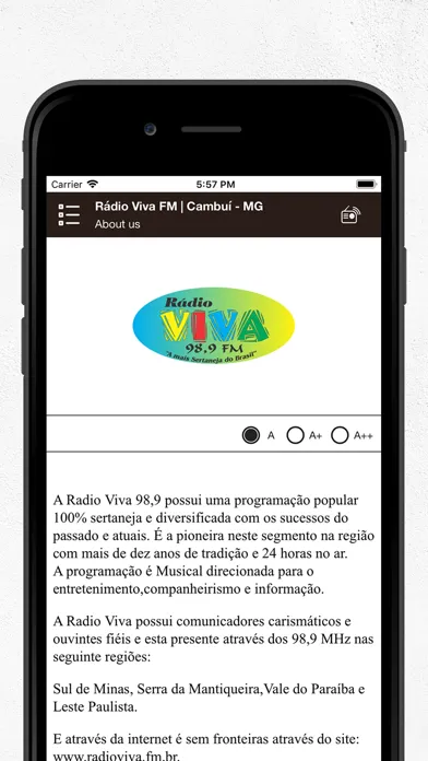 Captures d'écran de Rádio Viva FM