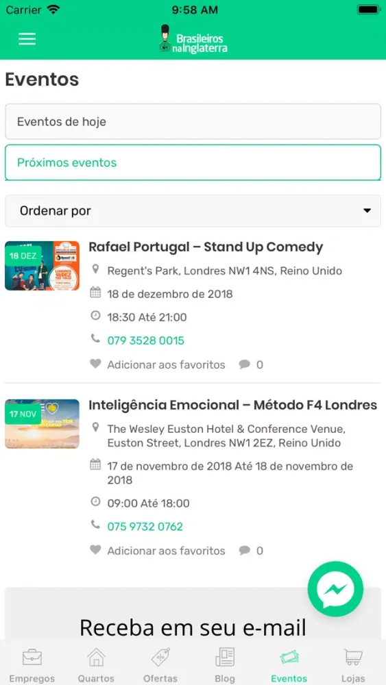 Zrzuty ekranu Brasileiros na Inglaterra