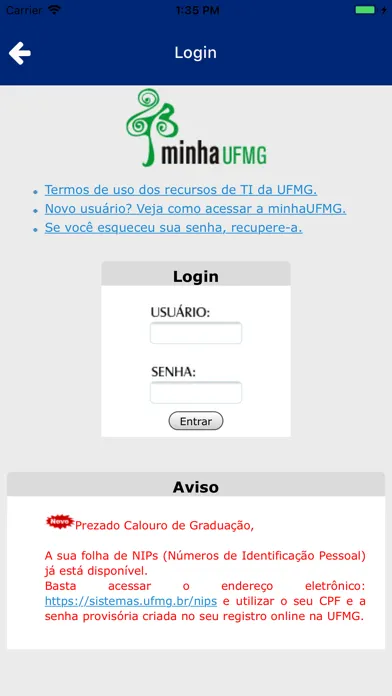Siga UFMG स्क्रीनशॉट