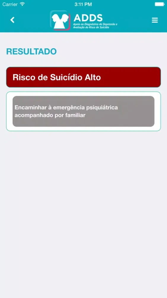 ADDS - Apoio ao Diagnóstico de Depressão e Avaliação do Risco de Suicídio - TelessaúdeRS Ekran Görüntüleri