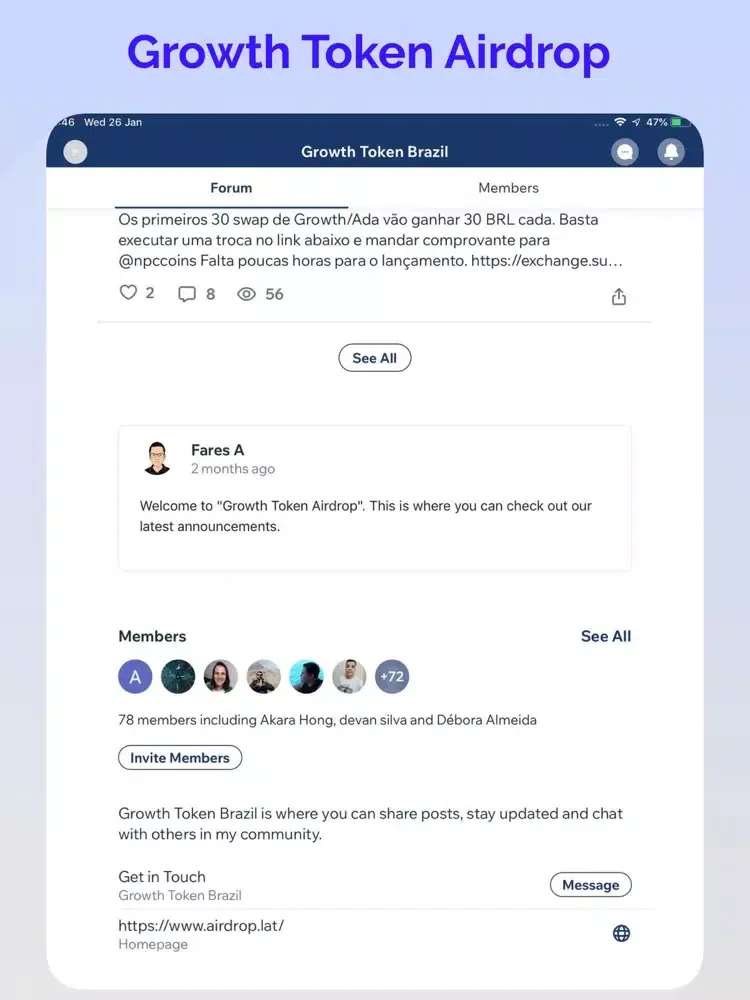 Growth Token Airdrop iPad 应用截图