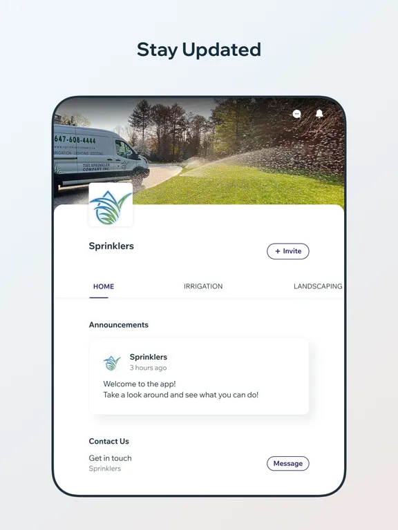 Tangkapan layar The Sprinkler Company iPad 