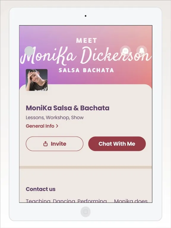 Zrzuty ekranu Monika Dickerson Salsa Bachata iPad 