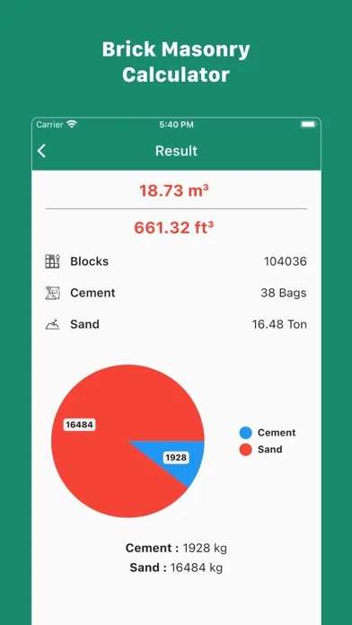 Tangkapan layar Brick Masonry Calculator