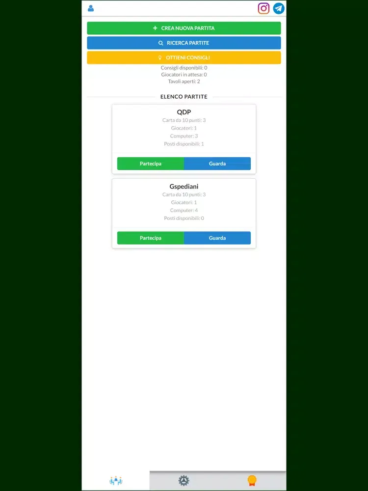 Tangkapan layar Briscola Chiamata (Koware) iPad 