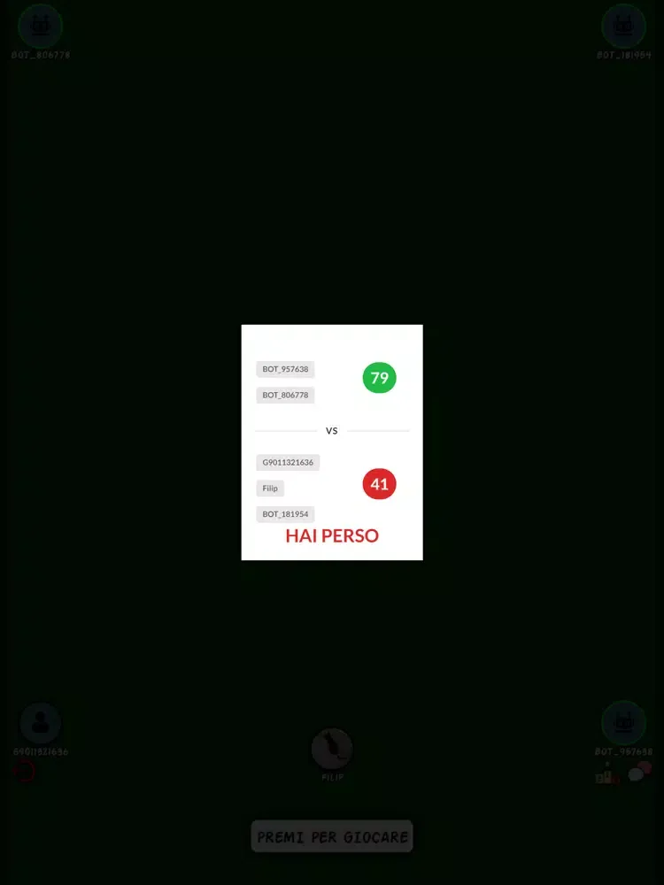 Tangkapan layar Briscola Chiamata (Koware) iPad 