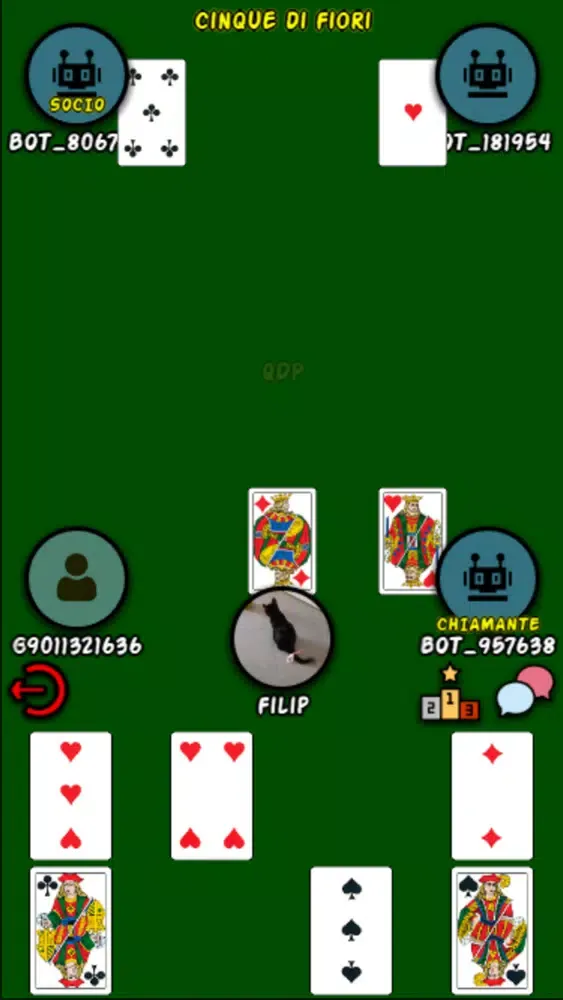 Tangkapan layar Briscola Chiamata (Koware)