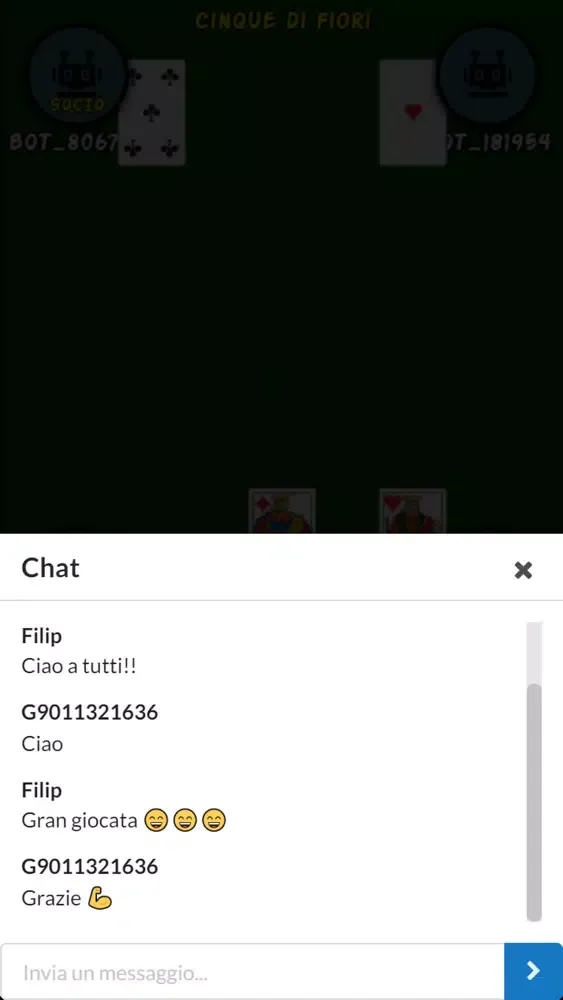Tangkapan layar Briscola Chiamata (Koware)