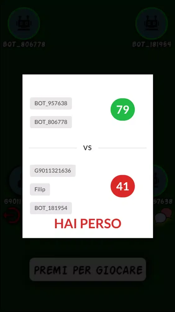 Tangkapan layar Briscola Chiamata (Koware)