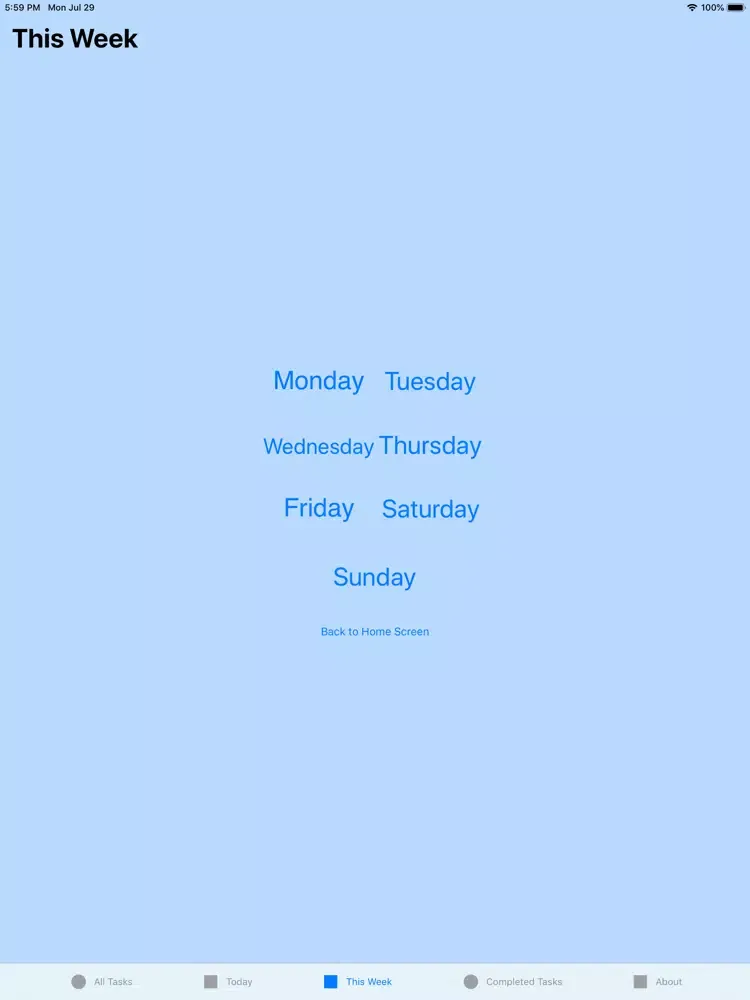 Weekly-The Weekly Task Manager iPad 应用截图