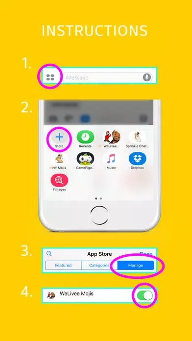 Tangkapan skrin WeLiveee Mojis