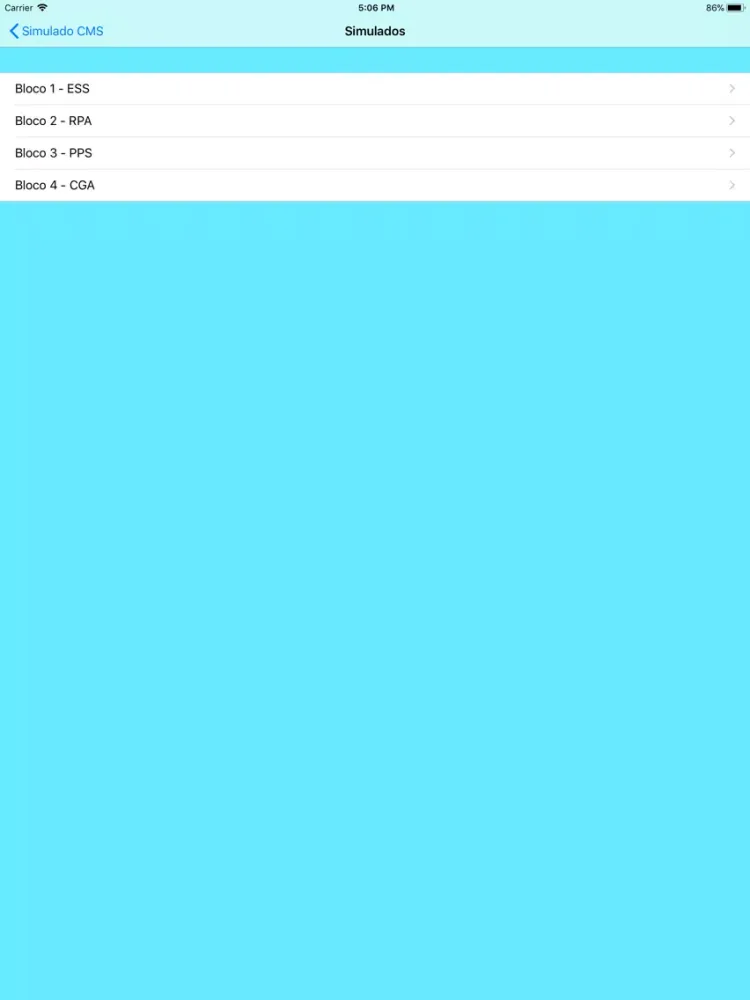 Capturas de pantalla de Simulado CMS Comissários ANAC iPad 