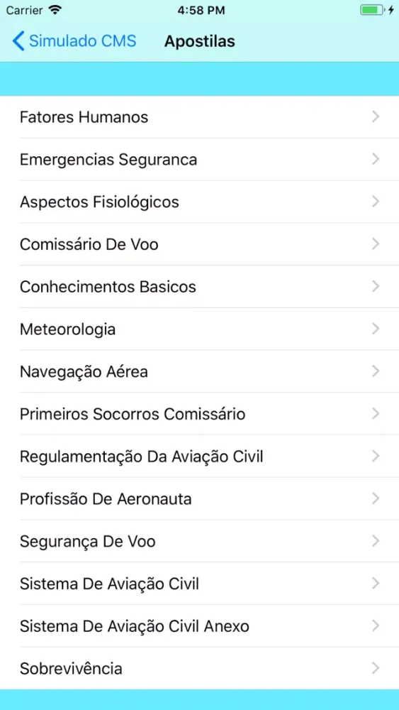 Capturas de pantalla de Simulado CMS Comissários ANAC