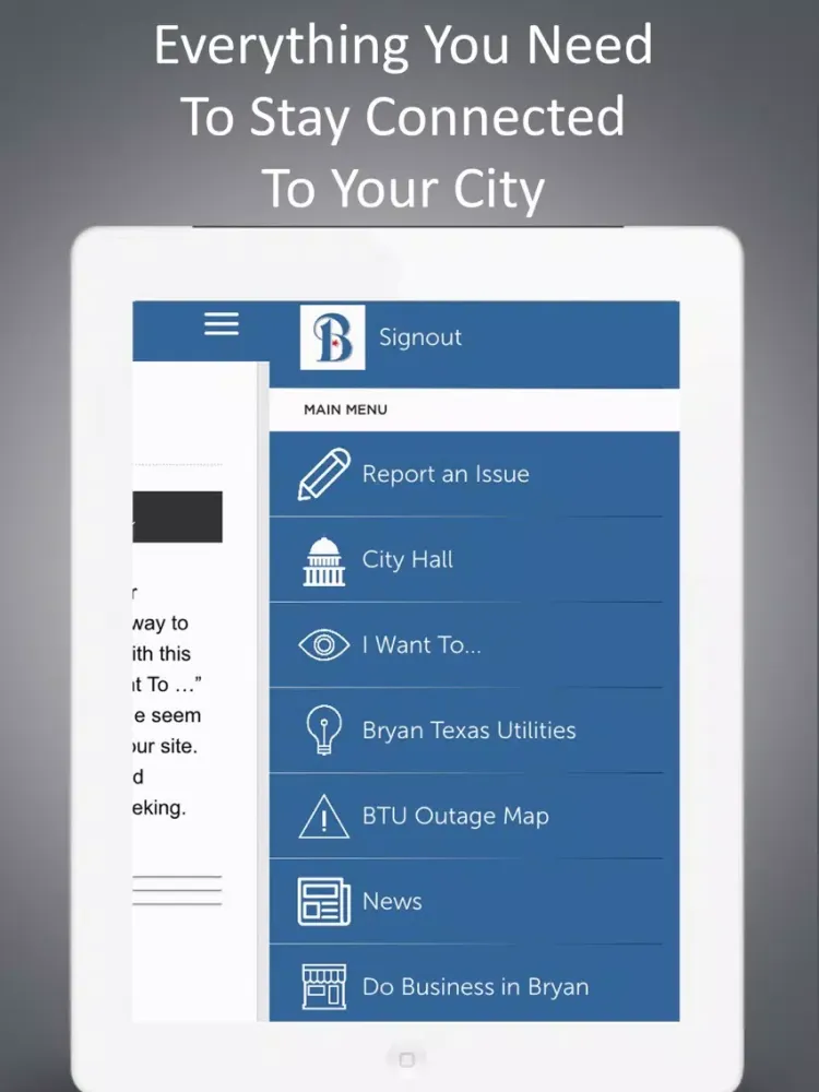 ภาพหน้าจอของ City of Bryan, Texas iPad 